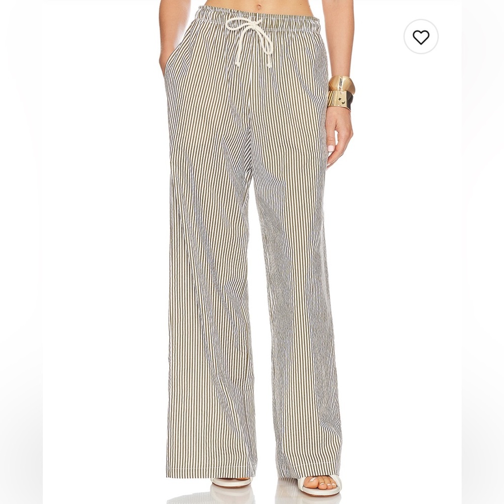 DONNI Tie Pant in Rosemary Stripe